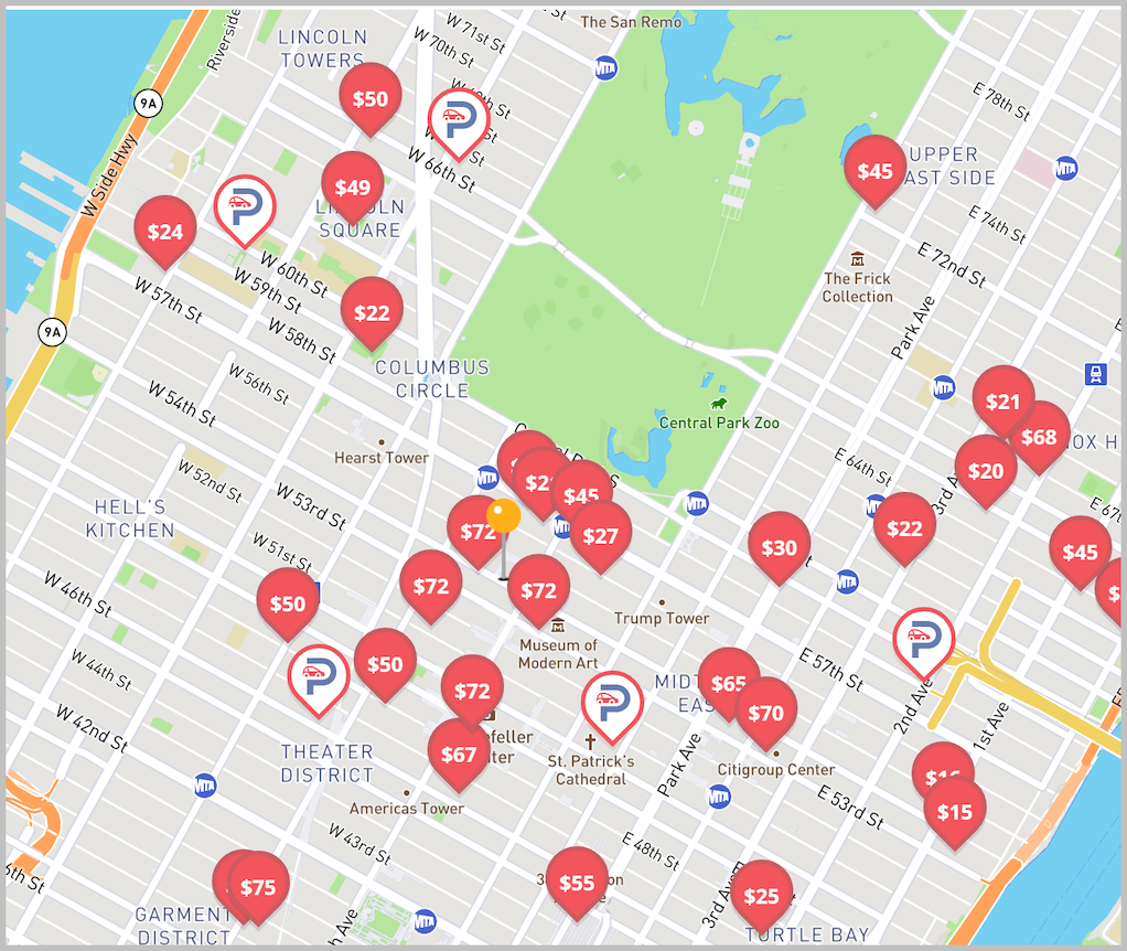 The 5 Cities With The Most Expensive Parking   Nyc Parking Map 